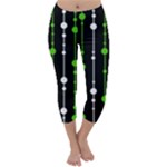 Green, white and black pattern Capri Winter Leggings 