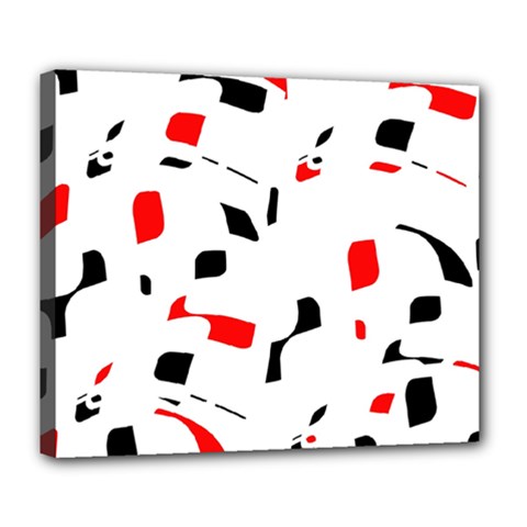 White, Red And Black Pattern Deluxe Canvas 24  X 20   by Valentinaart