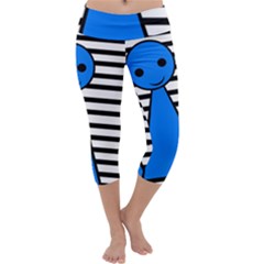 Blue Pawn Capri Yoga Leggings by Valentinaart