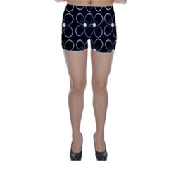 Black And White Floral Pattern Skinny Shorts by Valentinaart