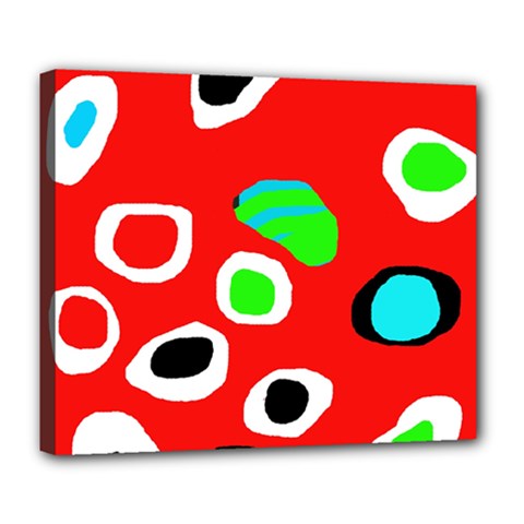 Red Abstract Pattern Deluxe Canvas 24  X 20   by Valentinaart