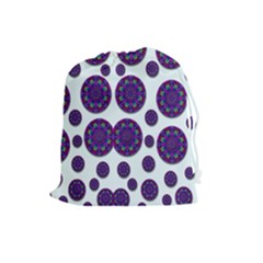 Shimmering Floral Abstracte Drawstring Pouches (large)  by pepitasart