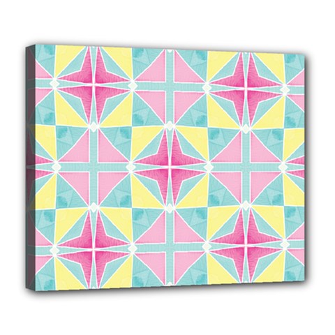 Pastel Block Tiles Pattern Deluxe Canvas 24  X 20   by TanyaDraws