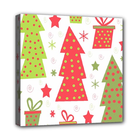 Christmas Design - Green And Red Mini Canvas 8  X 8  by Valentinaart