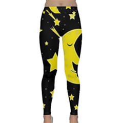 Sleeping Moon Yoga Leggings  by Valentinaart
