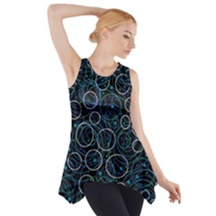 Blue Abstract Decor Side Drop Tank Tunic by Valentinaart