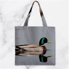 Wild Duck Swimming In Lake Zipper Grocery Tote Bag by picsaspassion