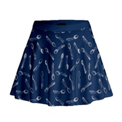 Spoonie Strong Print In Marine Blue Mini Flare Skirt by AwareWithFlair
