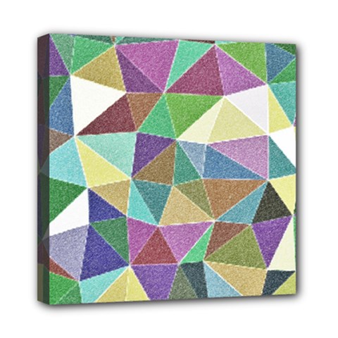 Colorful Triangles, Pencil Drawing Art Mini Canvas 8  X 8  by picsaspassion
