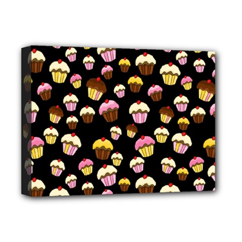 Jammy Cupcakes Pattern Deluxe Canvas 16  X 12   by Valentinaart
