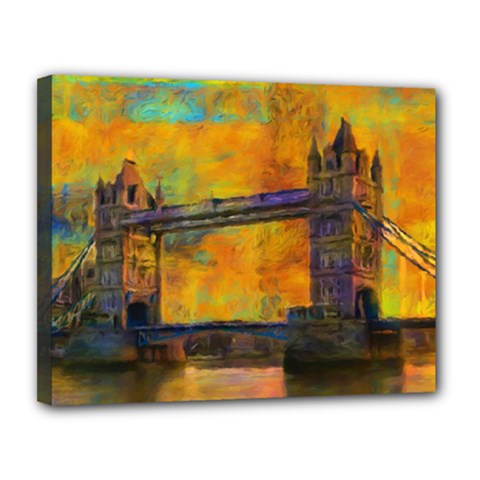 London Tower Abstract Bridge Canvas 14  X 11  by Amaryn4rt