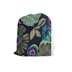 Lila Toned Flowers Drawstring Pouches (large)  by Brittlevirginclothing