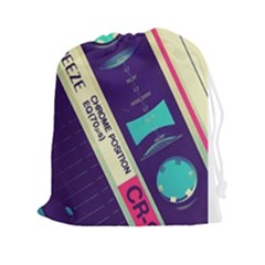 Vintage Casette  Drawstring Pouches (xxl) by Brittlevirginclothing
