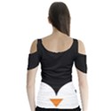 Cute pinguin Butterfly Sleeve Cutout Tee  View2