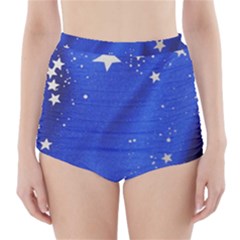 The Substance Blue Fabric Stars High-waisted Bikini Bottoms