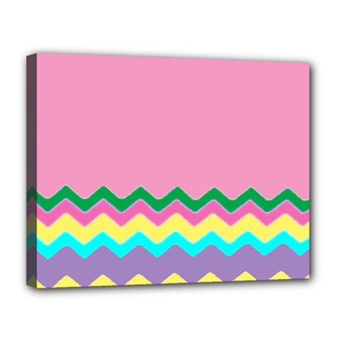 Easter Chevron Pattern Stripes Canvas 14  X 11  by Nexatart