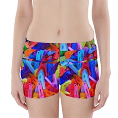 Clothespins Colorful Laundry Jam Pattern Boyleg Bikini Wrap Bottoms by Nexatart