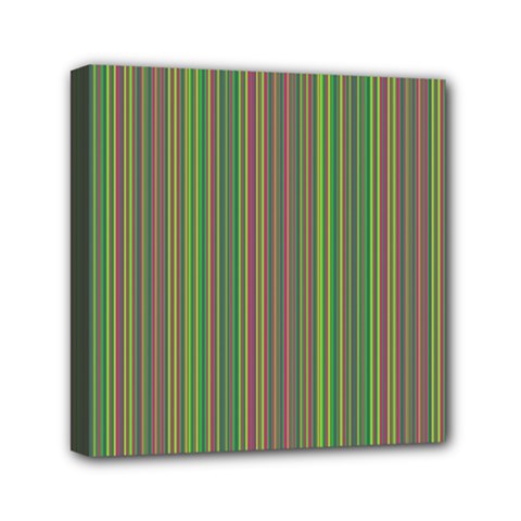 Green Lines Mini Canvas 6  X 6  by Valentinaart