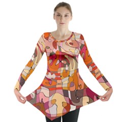 Abstract Abstraction Pattern Modern Long Sleeve Tunic  by Nexatart