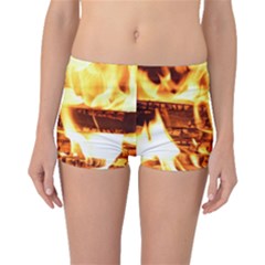 Fire Flame Wood Fire Brand Boyleg Bikini Bottoms by Nexatart
