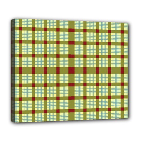 Geometric Tartan Pattern Square Deluxe Canvas 24  X 20  