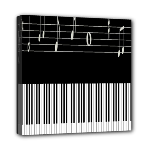 Piano Keyboard With Notes Vector Mini Canvas 8  X 8 