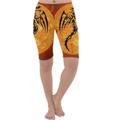 Dragon Fire Monster Creature Cropped Leggings  by Nexatart