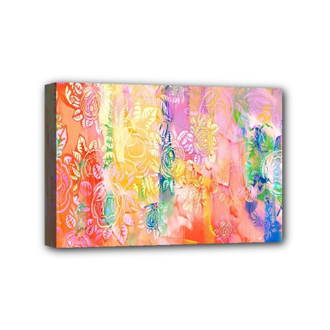 Watercolour Watercolor Paint Ink  Mini Canvas 6  X 4  by Nexatart
