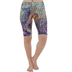 Brick Of Walls With Color Patterns Cropped Leggings  by Nexatart