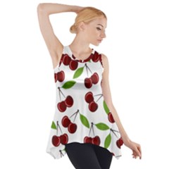 Cherry Pattern Side Drop Tank Tunic by Valentinaart