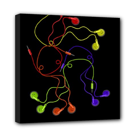 Colorful Earphones Mini Canvas 8  X 8  by Valentinaart