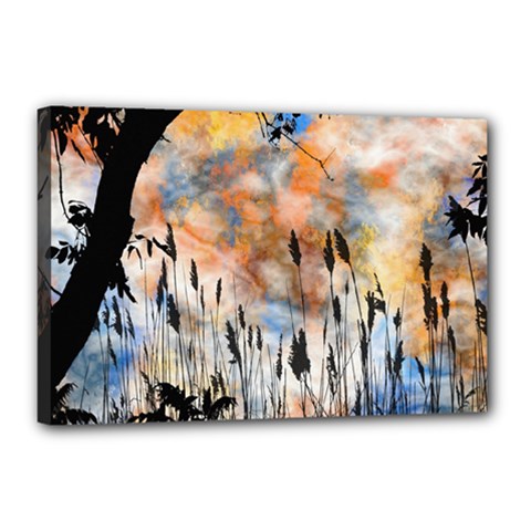 Landscape Sunset Sky Summer Canvas 18  X 12 
