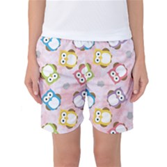 Owl Bird Cute Pattern Women s Basketball Shorts by Nexatart