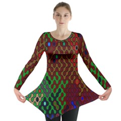Psychedelic Abstract Swirl Long Sleeve Tunic  by Nexatart