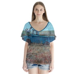 Goats On A Pickup Truck Flutter Sleeve Top