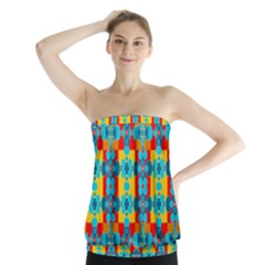 Pop Art Abstract Design Pattern Strapless Top by Amaryn4rt