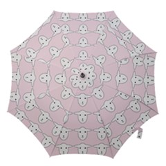 Sheep Wallpaper Pattern Pink Hook Handle Umbrellas (large)