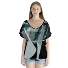 Fractured Light Flutter Sleeve Top by TrueAwesome