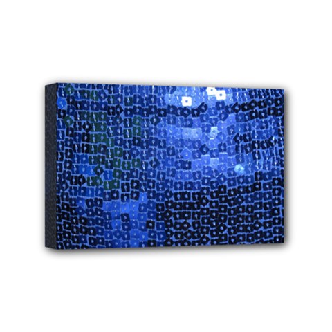 Blue Sequins Mini Canvas 6  X 4  by boho
