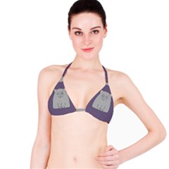 Cat Minimalism Art Vector Bikini Top by Simbadda