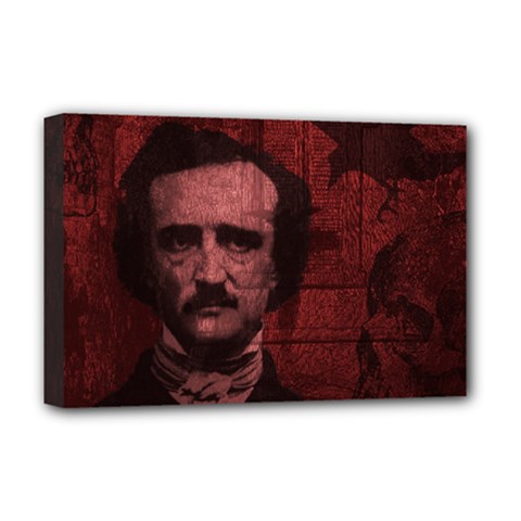 Edgar Allan Poe  Deluxe Canvas 18  X 12   by Valentinaart