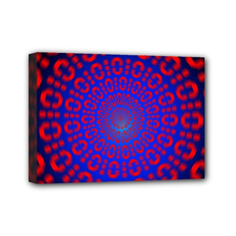 Binary Code Optical Illusion Rotation Mini Canvas 7  X 5 