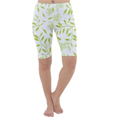 Leaves Pattern Seamless Cropped Leggings  by Simbadda