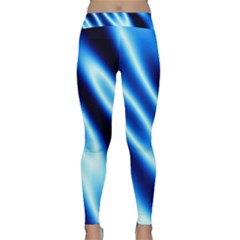 Grunge Blue White Pattern Background Classic Yoga Leggings by Simbadda