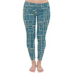 Hand Drawn Lines Background In Vintage Style Classic Winter Leggings by TastefulDesigns