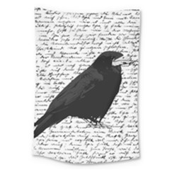 Black Raven  Large Tapestry by Valentinaart