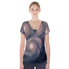 Whirlpool Galaxy And Companion Short Sleeve Front Detail Top by SpaceShop