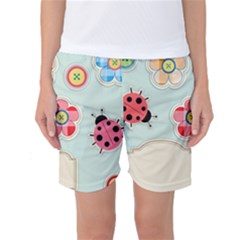 Buttons & Ladybugs Cute Women s Basketball Shorts by Simbadda