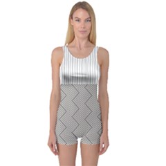 Lines And Stripes Patterns One Piece Boyleg Swimsuit by TastefulDesigns