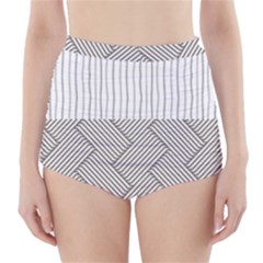 Lines And Stripes Patterns High-waisted Bikini Bottoms by TastefulDesigns